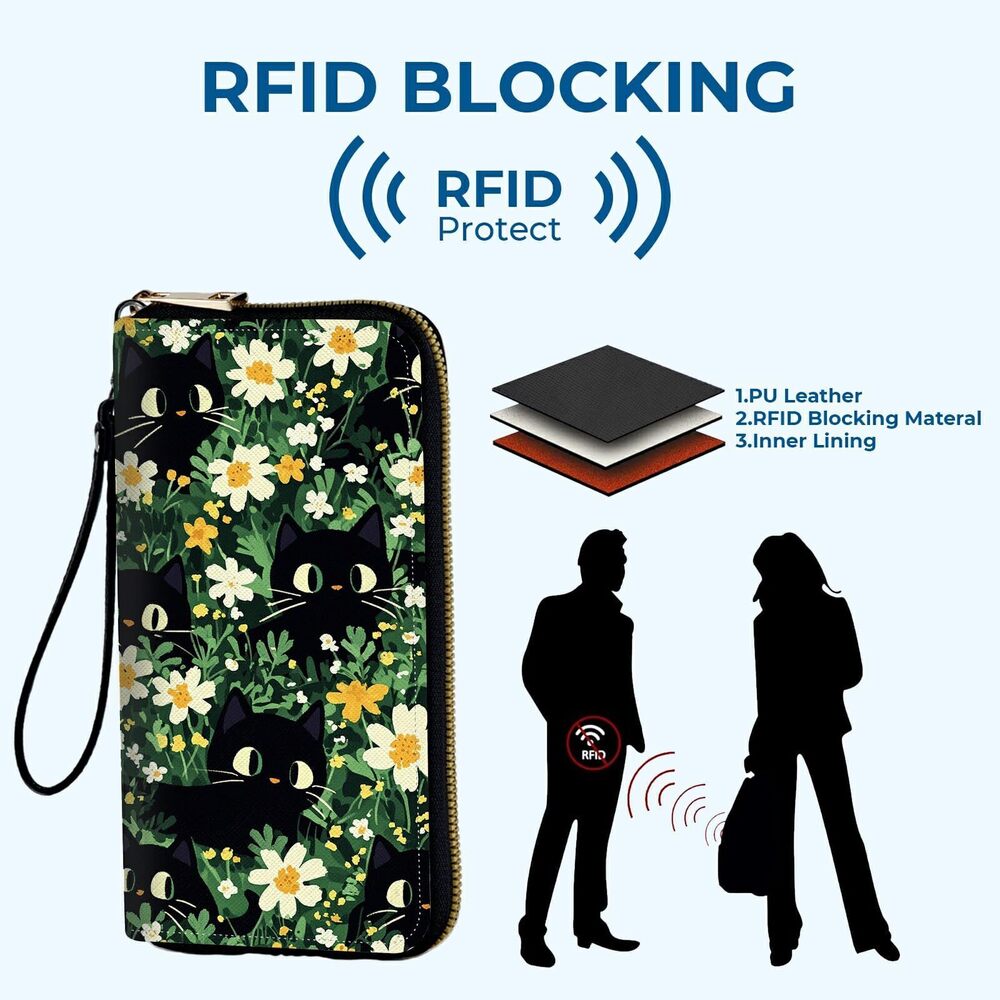 2882 Wristlet Wallet with RFID Blocking Large Phone Wallet Organizer - Picture 5 of 7